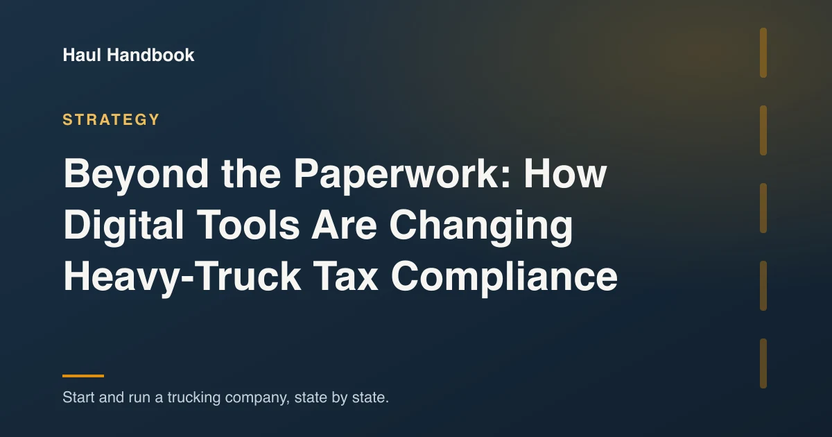 Cover illustration: Beyond the Paperwork: How Digital Tools Are Changing Heavy-Truck Tax Compliance