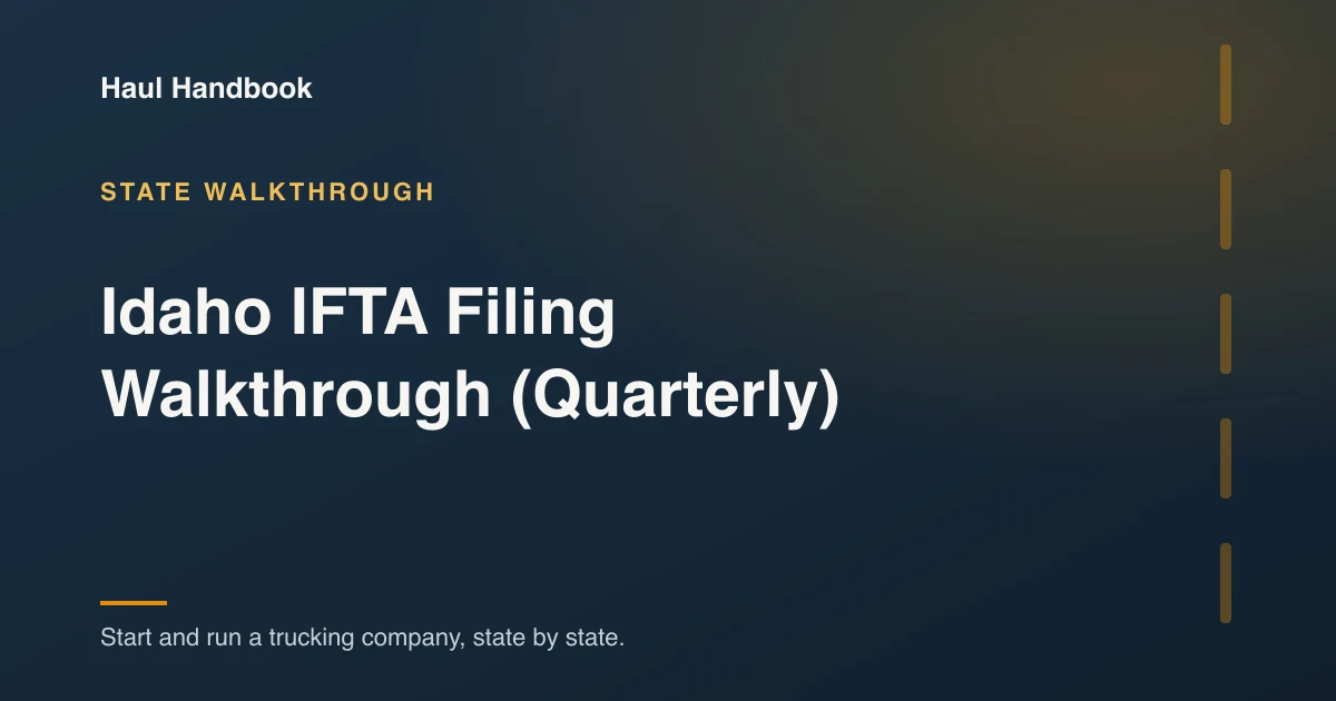 Cover illustration: Idaho IFTA Filing Walkthrough (Quarterly)