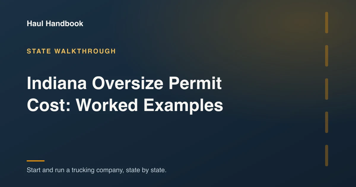 Cover illustration: Indiana Oversize Permit Cost: Worked Examples