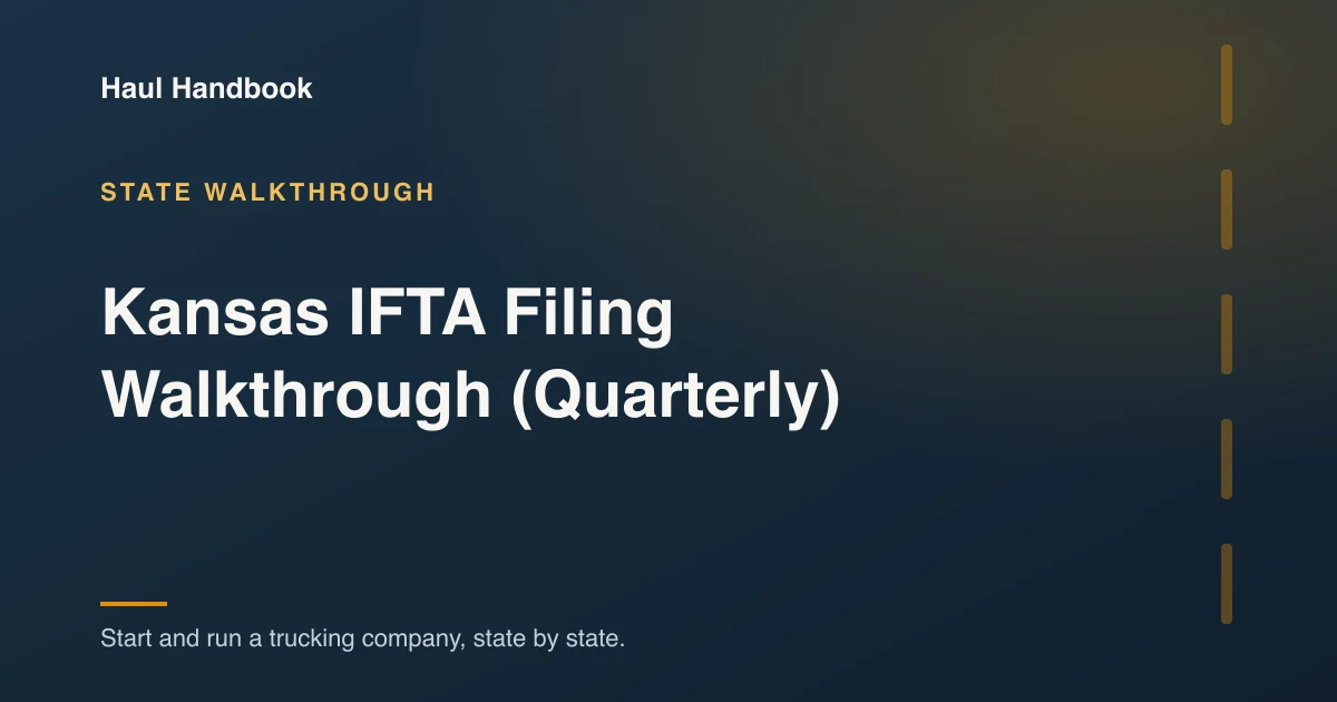 Cover illustration: Kansas IFTA Filing Walkthrough (Quarterly)