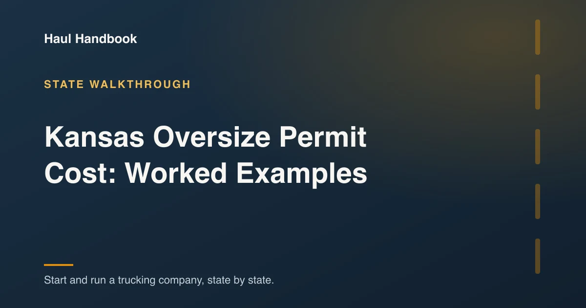 Cover illustration: Kansas Oversize Permit Cost: Worked Examples