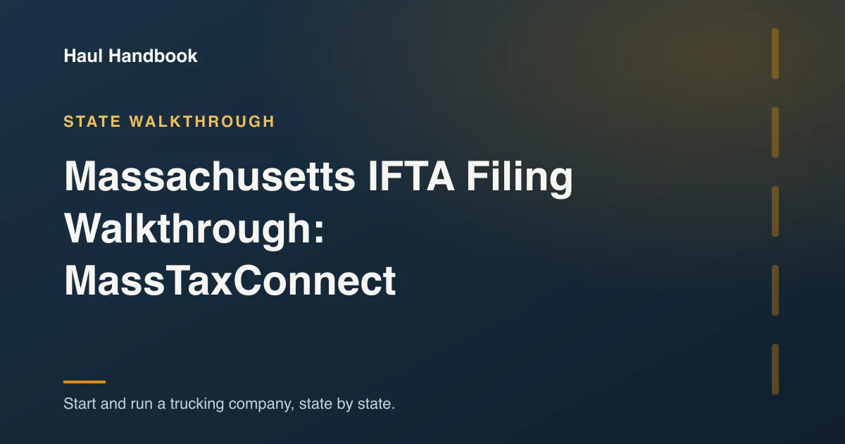 Cover illustration: Massachusetts IFTA Filing Walkthrough: MassTaxConnect