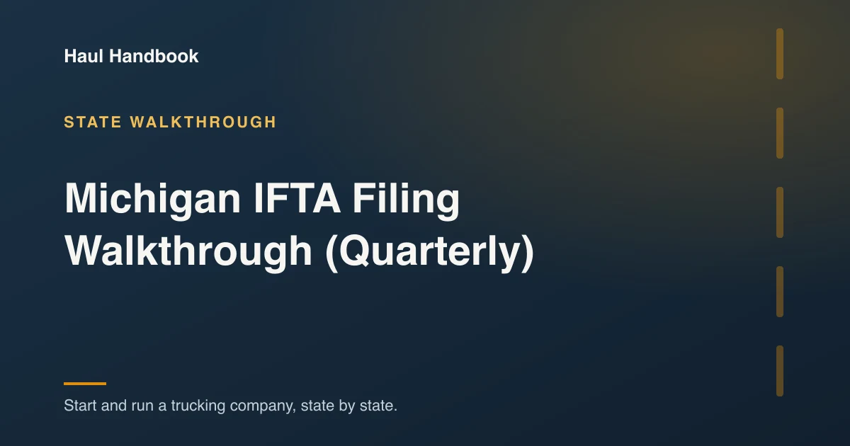 Cover illustration: Michigan IFTA Filing Walkthrough (Quarterly)