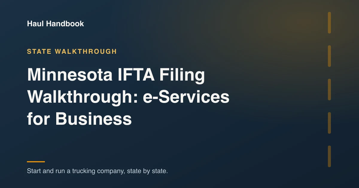 Cover illustration: Minnesota IFTA Filing Walkthrough: e-Services for Business