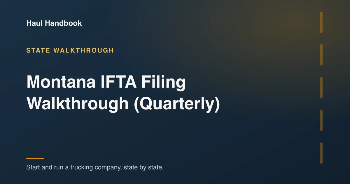 Cover illustration: Montana IFTA Filing Walkthrough (Quarterly)