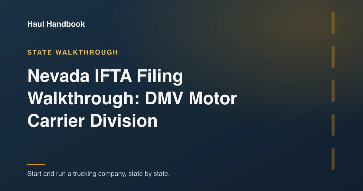 Cover illustration: Nevada IFTA Filing Walkthrough: DMV Motor Carrier Division
