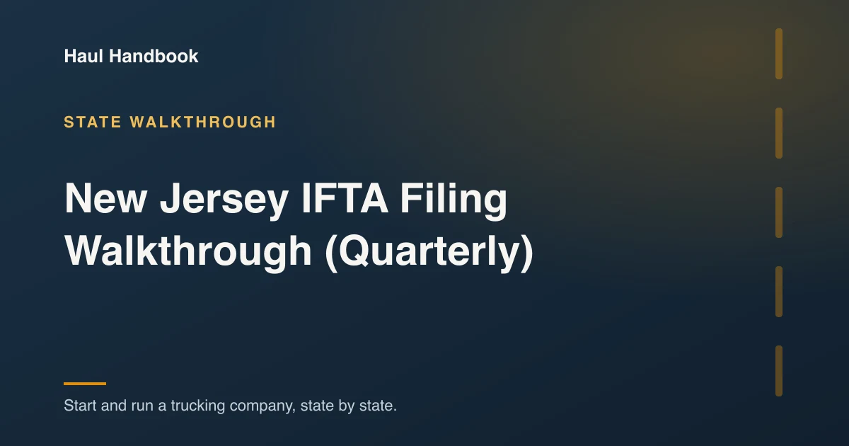 Cover illustration: New Jersey IFTA Filing Walkthrough (Quarterly)