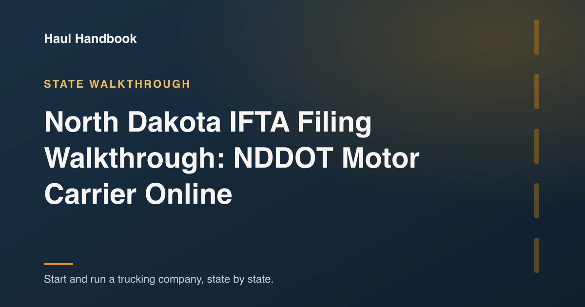 Cover illustration: North Dakota IFTA Filing Walkthrough: NDDOT Online Portal