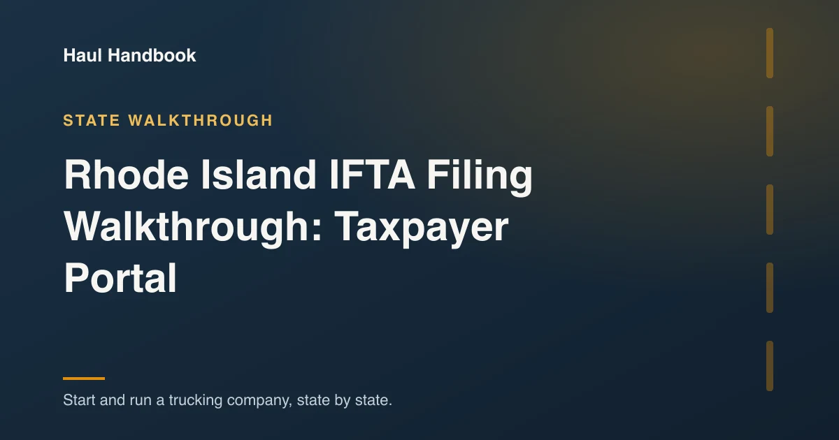 Cover illustration: Rhode Island IFTA Filing Walkthrough: Taxpayer Portal