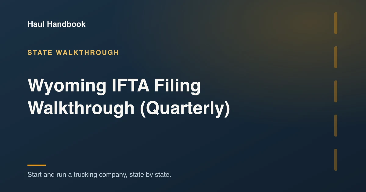 Cover illustration: Wyoming IFTA Filing Walkthrough (Quarterly)