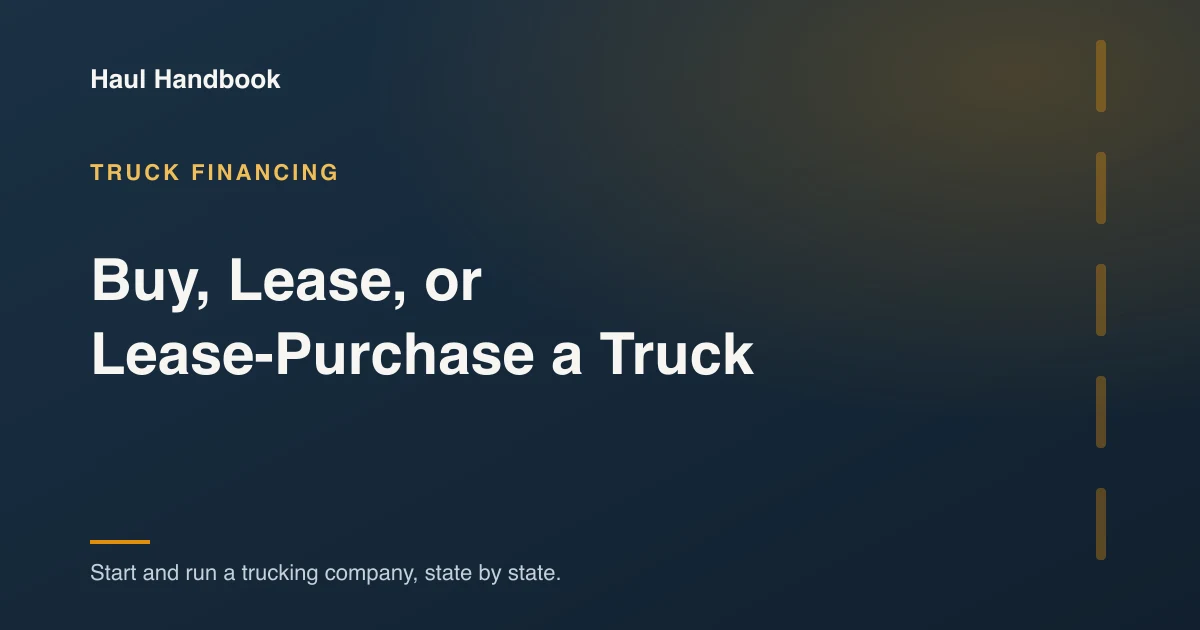 Cover image: comparing buying, leasing, and lease-purchase for a truck