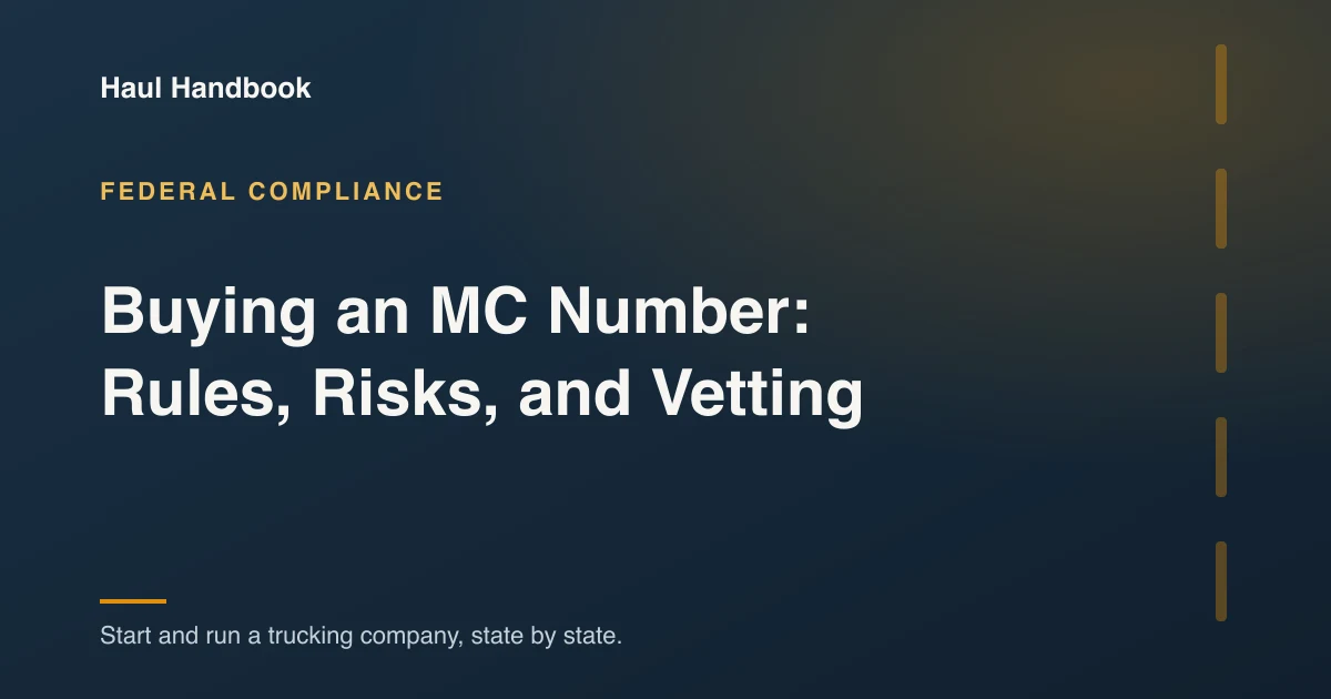 Cover image: the rules and risks of buying an existing MC number