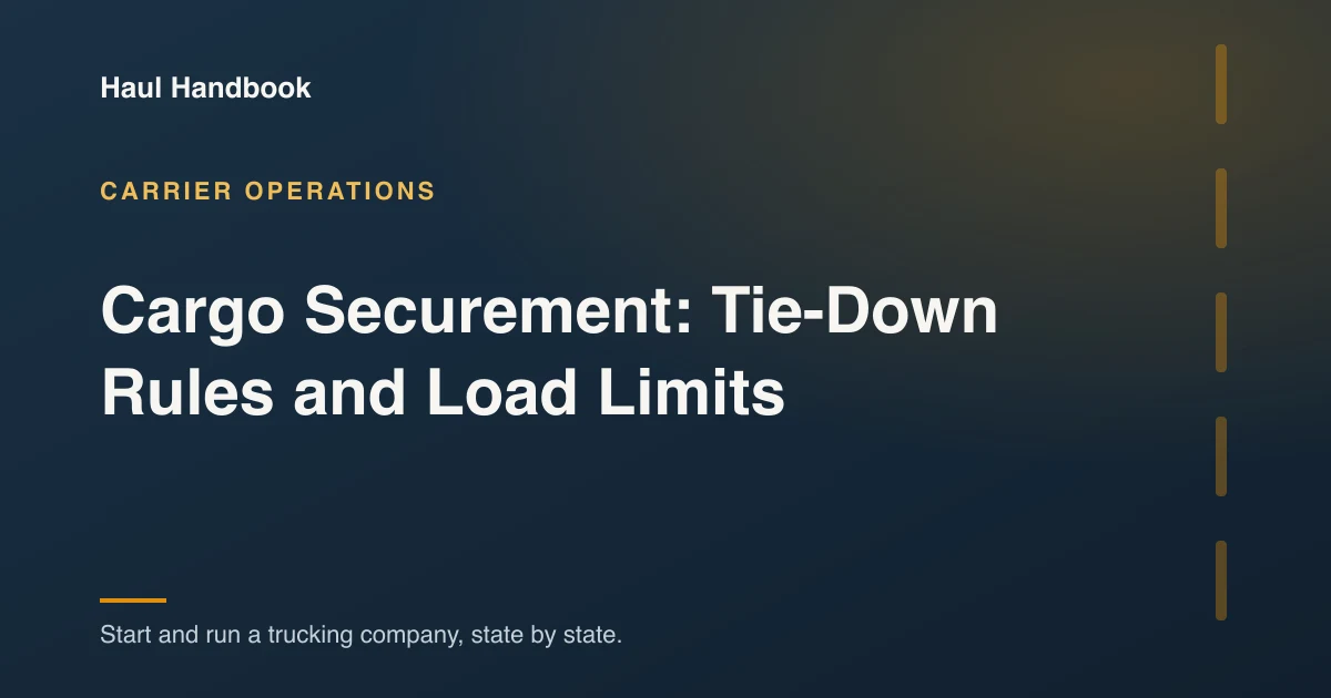 Cover: Cargo Securement: Tie-Down Rules and Load Limits
