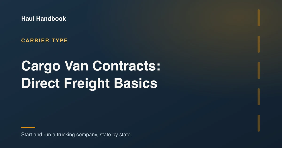 Cover image: cargo van contracts and direct freight guide