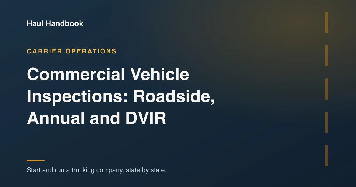 Cover: Commercial Vehicle Inspections: Roadside, Annual and DVIR