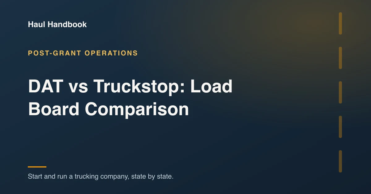 Cover image: comparing the DAT and Truckstop load boards for small fleets