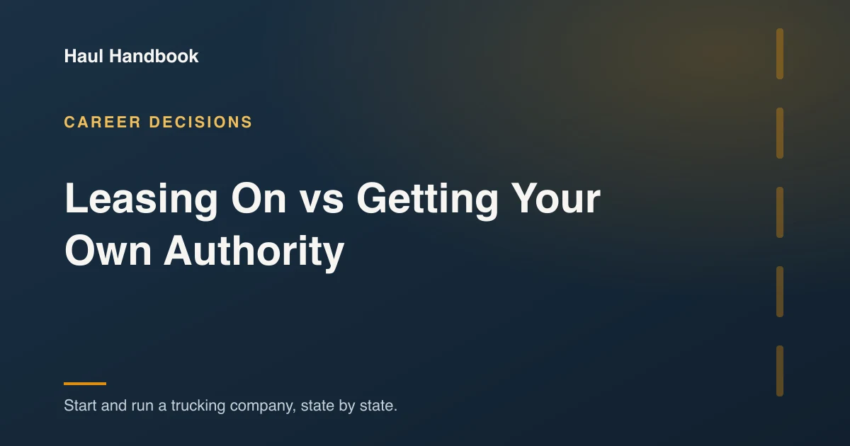 Cover image: leasing on to a carrier compared with running your own authority